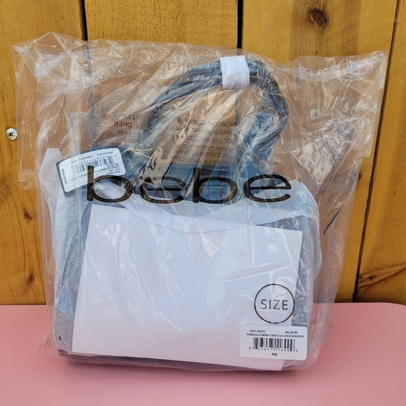 New bebe Fabiola Mini Croco Crossbody Black - Picture 8 of 14